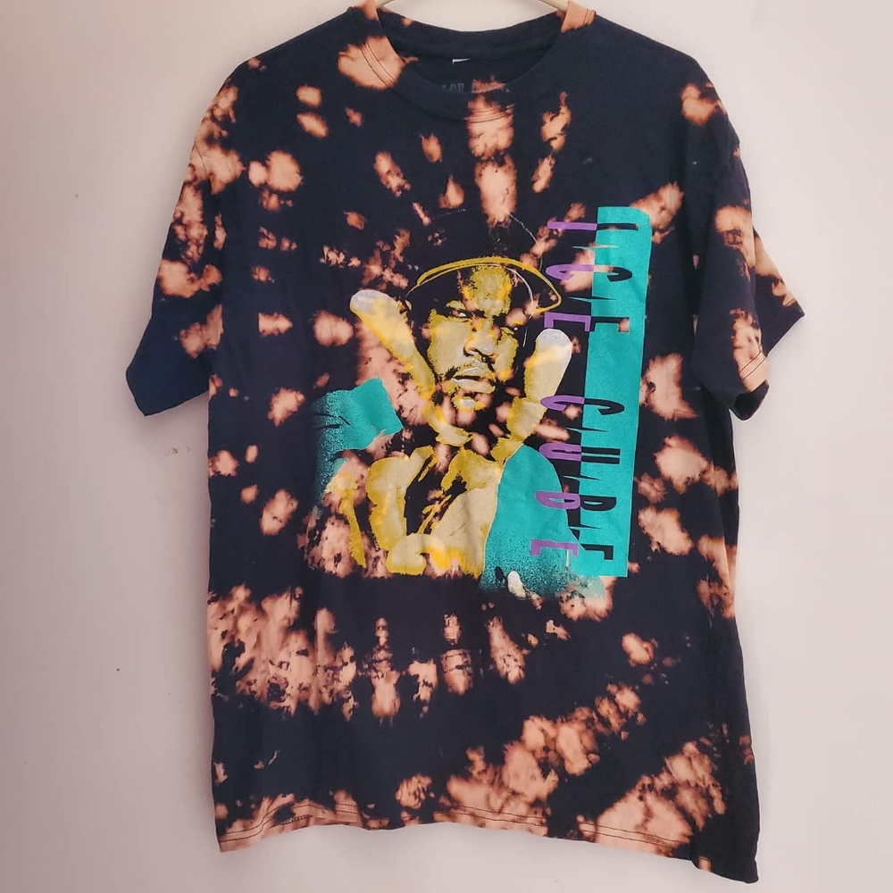 Ice Cube Graphic Tee Custom Bleached Tie Dye